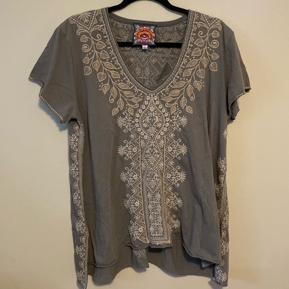 Johnny Was Tops - Johnny Was Taysa Embroidered Top Flowy Boho Lagenlook Large